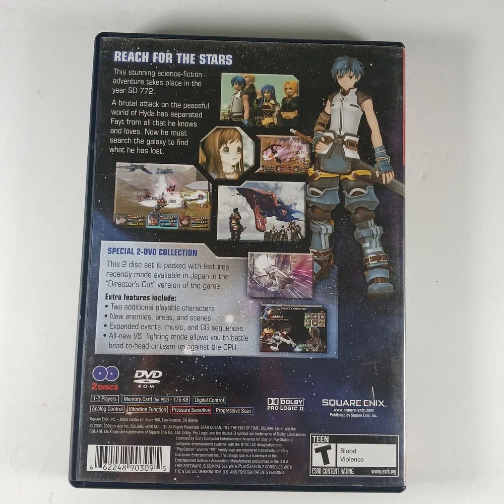 Star Ocean Till the End of Time PS2 Square Enix NTSC Greatest Hits 2-Disc CIB